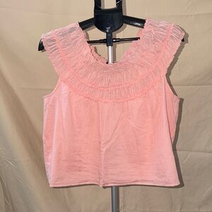 J. Crew Pink Ruffle Detail Blouse